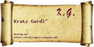 Kratz Gerő névjegykártya